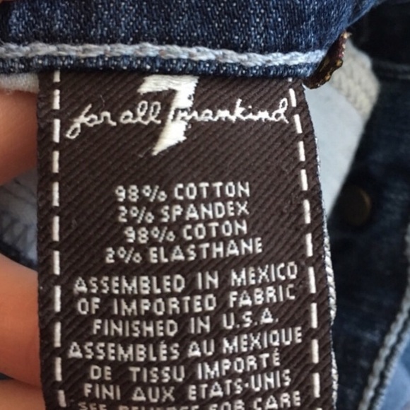 Used 7 For All Manking Dojo Painted & Bleached Wide Leg Jeans in Size 28 x 31 - Picture 3 of 5